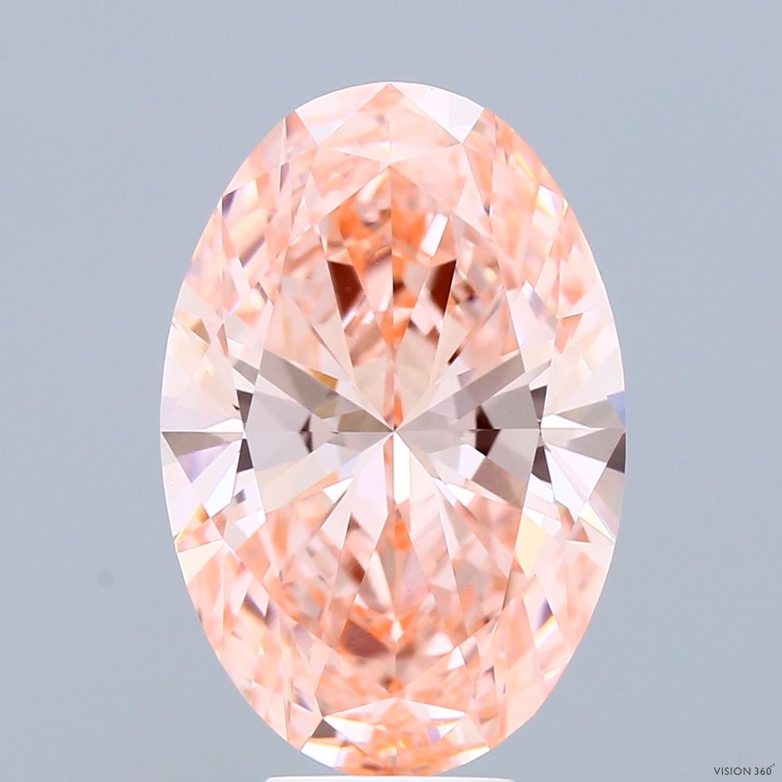 6.01 Carat Oval Shaped, Excellent Cut, FANCY VIVID PINK Color, VVS2 Clarity, IGI Certified Lab Grown Diamond