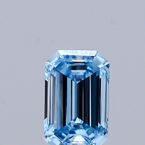 0.30 Carat Emerald Shaped, Excellent Cut, FANCY VIVID BLUE Color, VS1 Clarity, IGI Certified Lab Grown Diamond