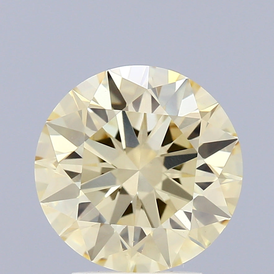 2.27 Carat Round Shaped, Ideal Cut, FANCY LIGHT YELLOW Color, VS1 Clarity, IGI Certified Lab Grown Diamond