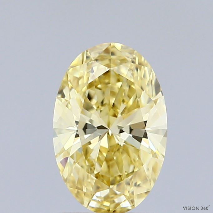 1.01 Carat Oval Shaped, Ideal Cut, FANCY INTENSE YELLOW Color, VS1 Clarity, IGI Certified Lab Grown Diamond