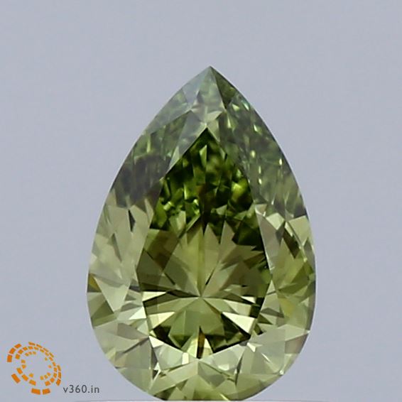 0.73 Carat Pear Shaped, Excellent Cut, FANCY VIVID GREEN Color, VS2 Clarity, IGI Certified Lab Grown Diamond