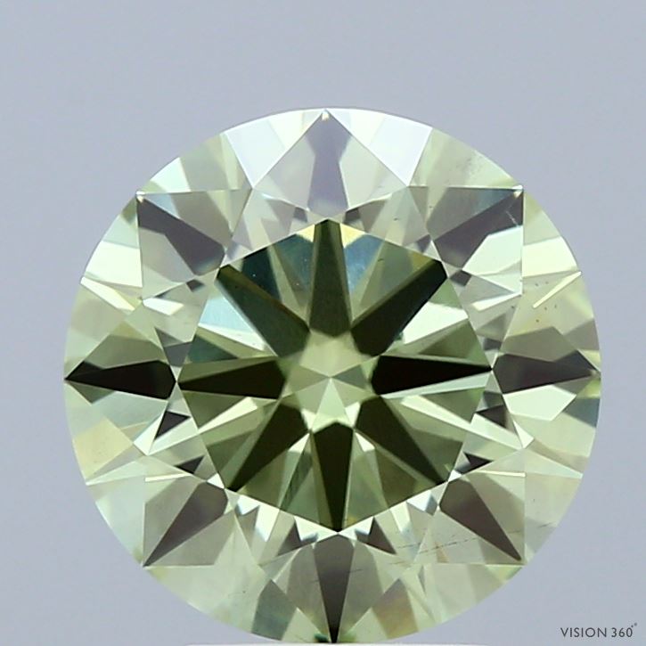 3.01 Carat Round Shaped, Ideal Cut, FANCY VIVID GREEN Color, VS2 Clarity, IGI Certified Lab Grown Diamond