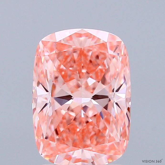 2.04 Carat Cushion Shaped, Ideal Cut, FANCY VIVID PINK Color, VS1 Clarity, IGI Certified Lab Grown Diamond