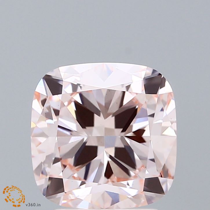 3.14 Carat Cushion Shaped, Ideal Cut, FANCY PINK Color, VS1 Clarity, IGI Certified Lab Grown Diamond