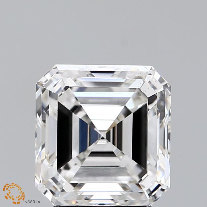 3.11 Carat Asscher Shaped, Excellent Cut, F Color, VS2 Clarity, IGI Certified Lab Grown Diamond