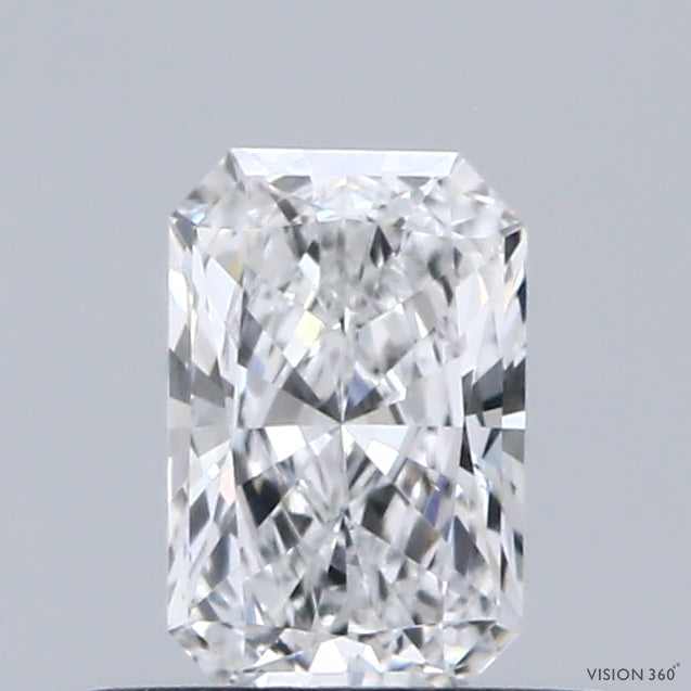 0.53 Carat Radiant Shaped, Ideal Cut, D Color, VS1 Clarity, IGI Certified Lab Grown Diamond