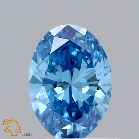 0.33 Carat Oval Shaped, Excellent Cut, FANCY VIVID BLUE Color, VS1 Clarity, IGI Certified Lab Grown Diamond