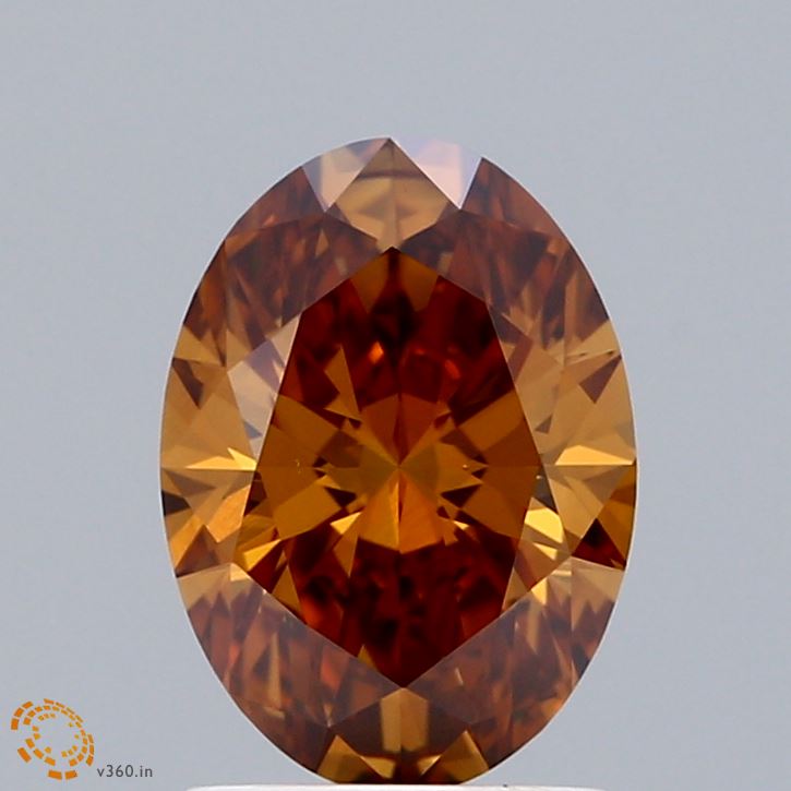 1.58 Carat Oval Shaped, Ideal Cut, FANCY VIVID ORANGE Color, VVS2 Clarity, IGI Certified Lab Grown Diamond