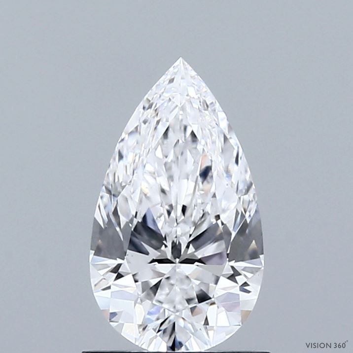 1.08 Carat Pear Shaped, Ideal Cut, D Color, VVS2 Clarity, IGI Certified Lab Grown Diamond