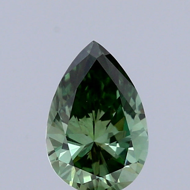 0.41 Carat Pear Shaped, Ideal Cut, FANCY VIVID GREEN Color, VS1 Clarity, IGI Certified Lab Grown Diamond