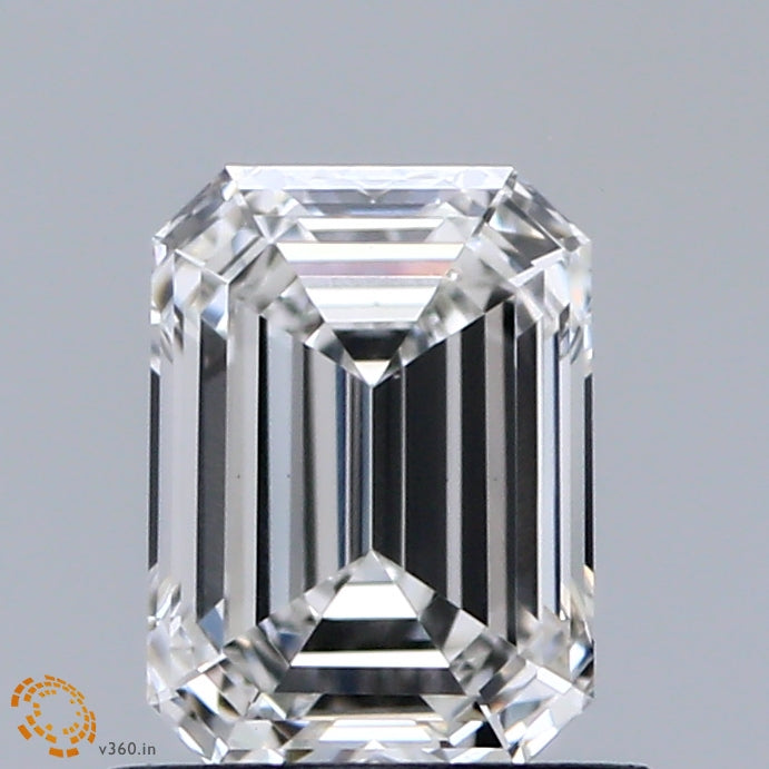0.94 Carat Emerald Shaped, Ideal Cut, F Color, VS1 Clarity, IGI Certified Lab Grown Diamond