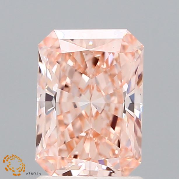 1.50 Carat Radiant Shaped, Ideal Cut, FANCY INTENSE PINK Color, VS1 Clarity, IGI Certified Lab Grown Diamond