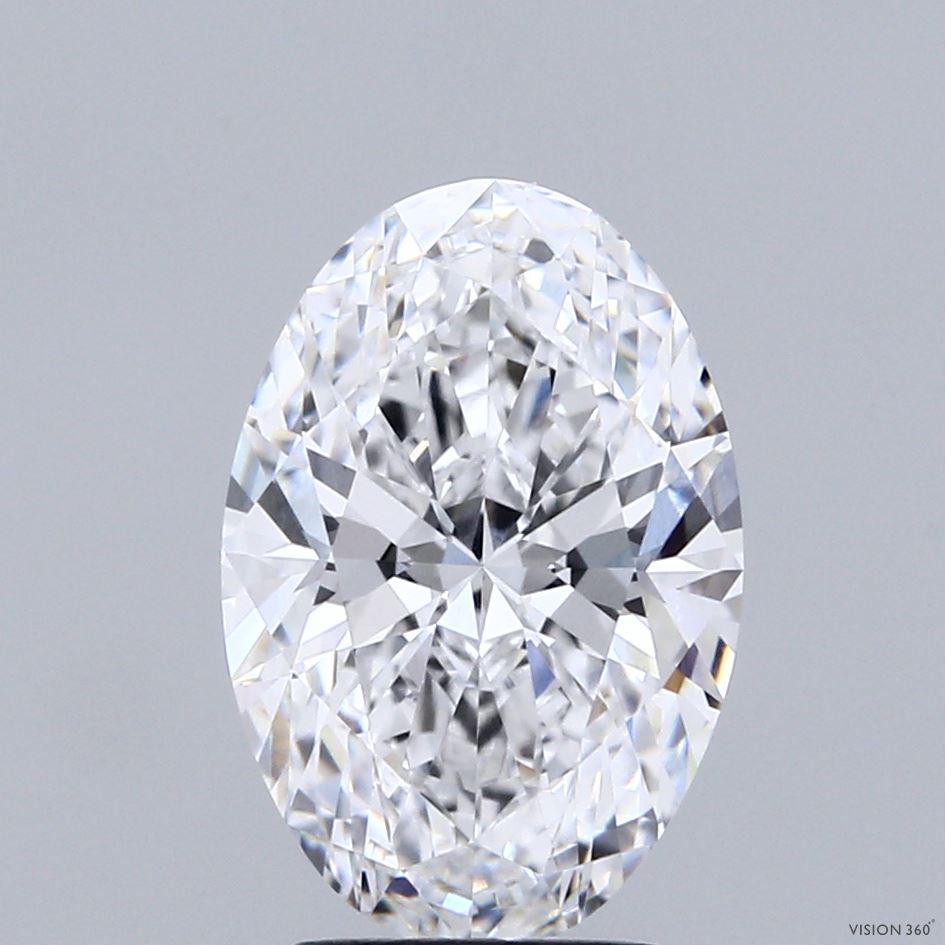2.89 Carat Oval Shaped, Ideal Cut, D Color, VVS2 Clarity, IGI Certified Lab Grown Diamond