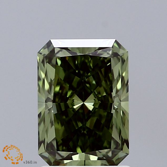 1.57 Carat Radiant Shaped, Ideal Cut, FANCY VIVID GREEN Color, VS1 Clarity, IGI Certified Lab Grown Diamond