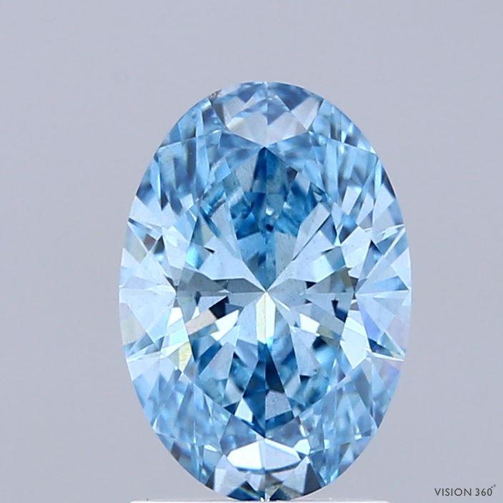 1.51 Carat Oval Shaped, Ideal Cut, FANCY VIVID BLUE Color, VS2 Clarity, IGI Certified Lab Grown Diamond