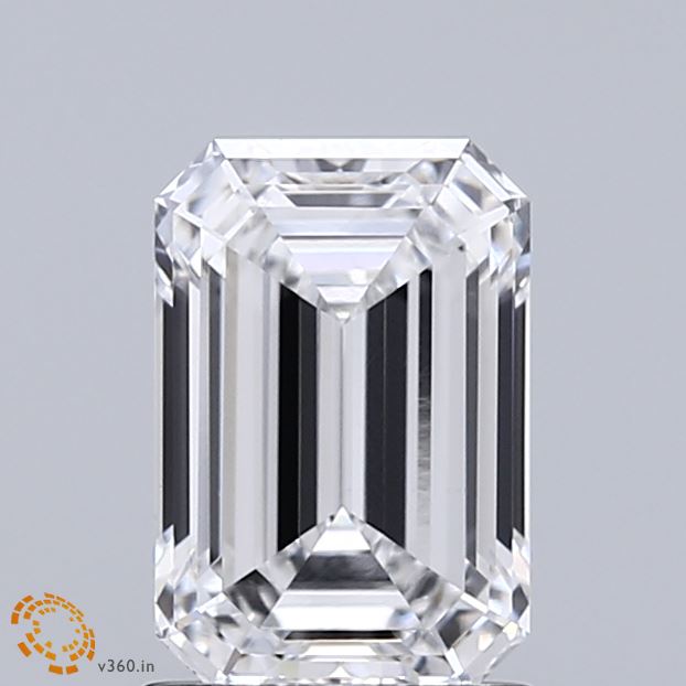 1.60 Carat Emerald Shaped, Ideal Cut, D Color, VVS1 Clarity, IGI Certified Lab Grown Diamond