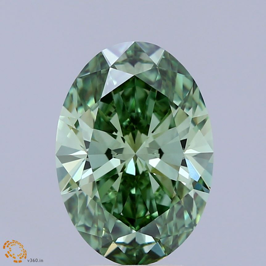 3.30 Carat Oval Shaped, Ideal Cut, FANCY VIVID GREEN Color, VVS1 Clarity, IGI Certified Lab Grown Diamond