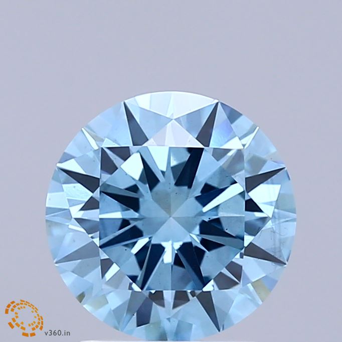 2.00 Carat Round Shaped, Excellent Cut, FANCY VIVID BLUE Color, VS2 Clarity, IGI Certified Lab Grown Diamond