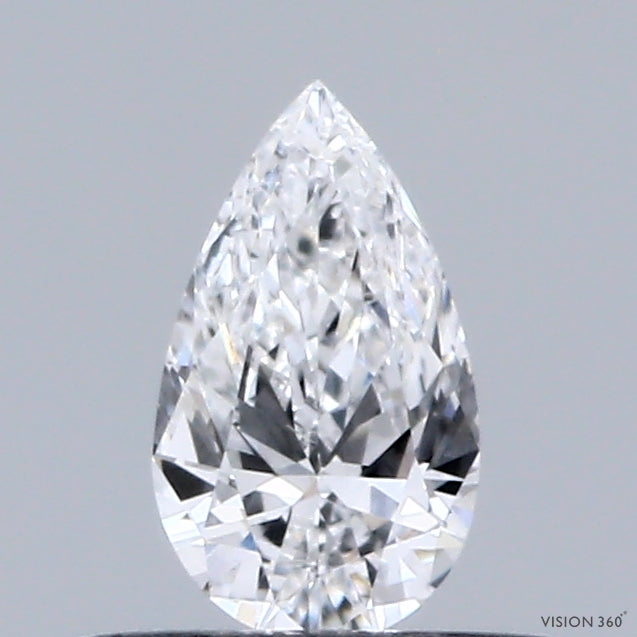 0.35 Carat Pear Shaped, Ideal Cut, D Color, VVS2 Clarity, IGI Certified Lab Grown Diamond