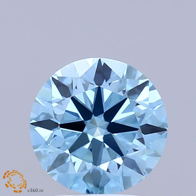 1.49 Carat Round Shaped, Ideal Cut, FANCY VIVID BLUE Color, VS1 Clarity, IGI Certified Lab Grown Diamond