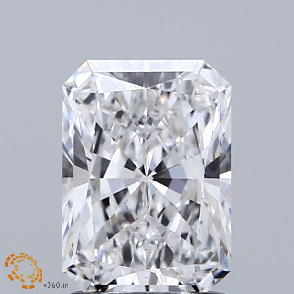1.54 Carat Radiant Shaped, Ideal Cut, D Color, VS1 Clarity, IGI Certified Lab Grown Diamond