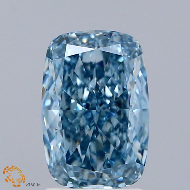 2.06 Carat Cushion Shaped, Ideal Cut, FANCY VIVID BLUE Color, VS2 Clarity, IGI Certified Lab Grown Diamond