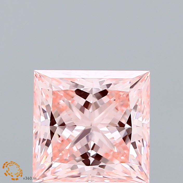 2.03 Carat Princess Shaped, Ideal Cut, FANCY VIVID PINK Color, VS1 Clarity, IGI Certified Lab Grown Diamond