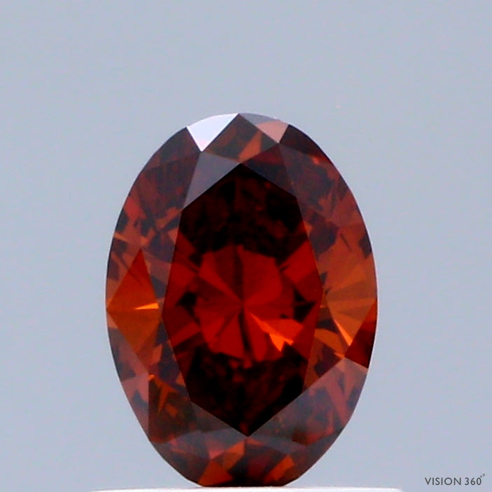 0.52 Carat Oval Shaped, Ideal Cut, FANCY VIVID ORANGE Color, VS2 Clarity, IGI Certified Lab Grown Diamond