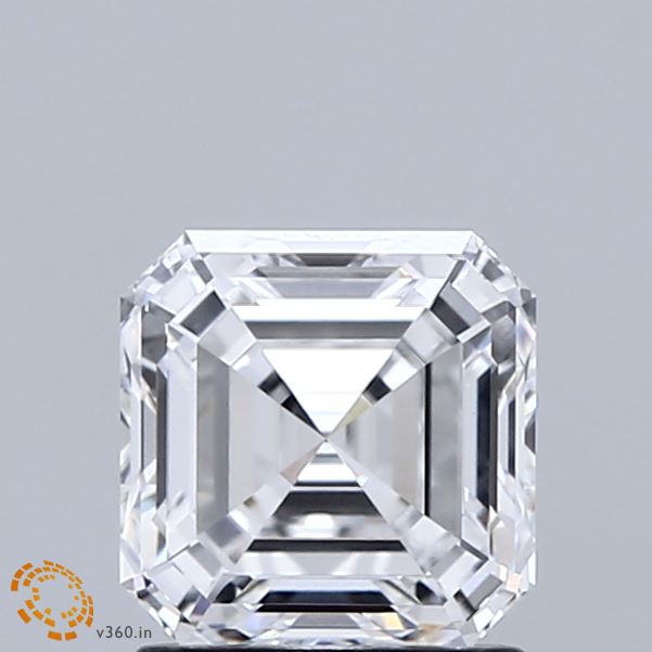 1.47 Carat Asscher Shaped, Ideal Cut, D Color, VVS2 Clarity, IGI Certified Lab Grown Diamond