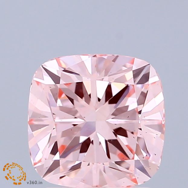 2.02 Carat Cushion Shaped, Ideal Cut, FANCY INTENSE PINK Color, VS2 Clarity, IGI Certified Lab Grown Diamond
