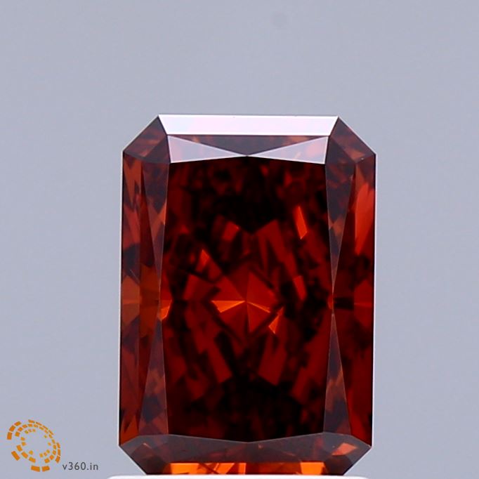 1.50 Carat Radiant Shaped, Ideal Cut, FANCY VIVID ORANGE Color, VS1 Clarity, IGI Certified Lab Grown Diamond