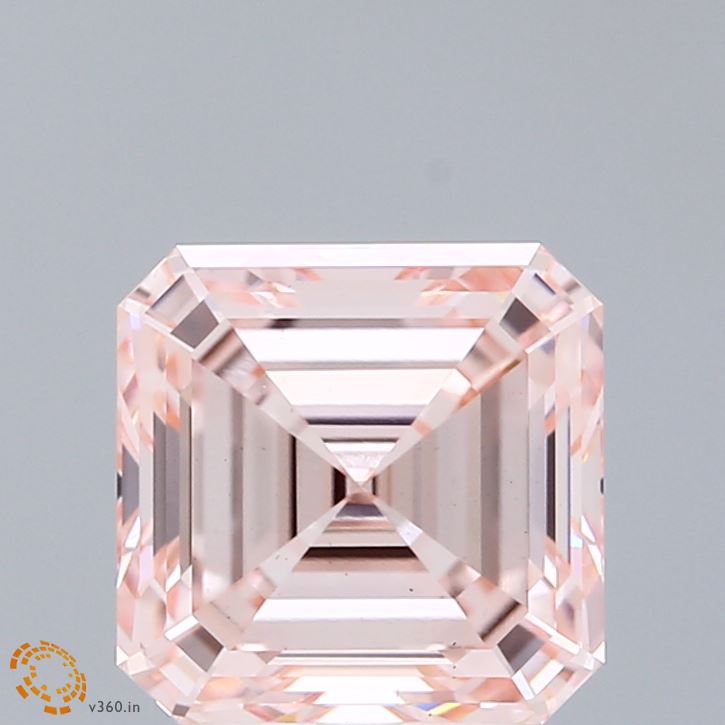 3.12 Carat Asscher Shaped, Excellent Cut, FANCY INTENSE PINK Color, VS1 Clarity, IGI Certified Lab Grown Diamond