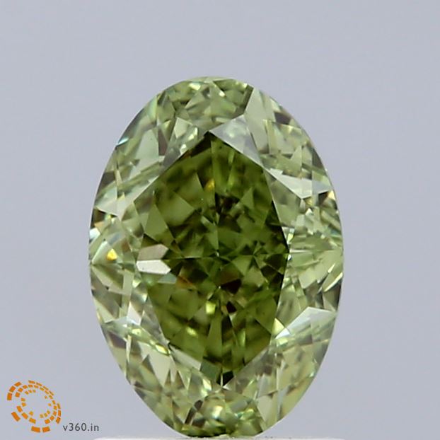 1.55 Carat Oval Shaped, Excellent Cut, FANCY VIVID GREEN Color, VVS2 Clarity, IGI Certified Lab Grown Diamond