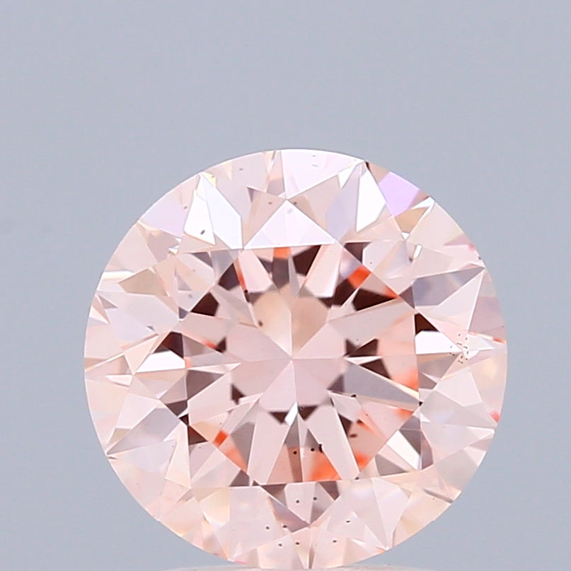 1.68 Carat Round Shaped, Excellent Cut, FANCY INTENSE PINK Color, VS2 Clarity, IGI Certified Lab Grown Diamond