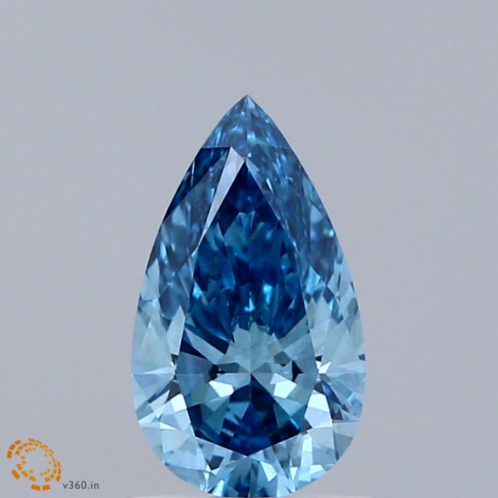 1.02 Carat Pear Shaped, Ideal Cut, FANCY VIVID BLUE Color, VS2 Clarity, IGI Certified Lab Grown Diamond