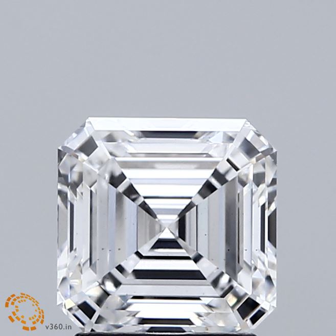 2.02 Carat Asscher Shaped, Ideal Cut, E Color, VS1 Clarity, IGI Certified Lab Grown Diamond