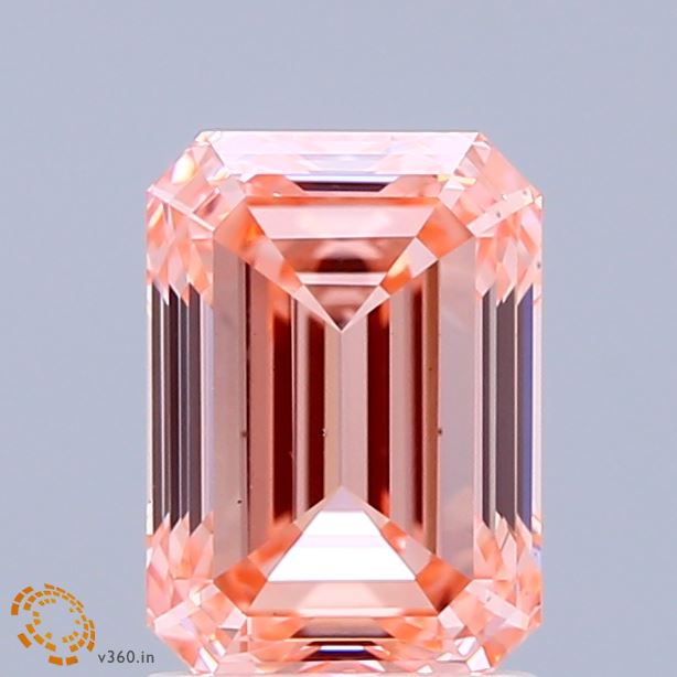 2.01 Carat Emerald Shaped, Ideal Cut, FANCY VIVID PINK Color, VS1 Clarity, IGI Certified Lab Grown Diamond