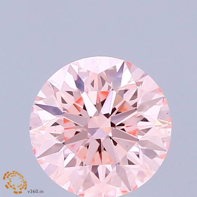 1.66 Carat Round Shaped, Excellent Cut, FANCY INTENSE PINK Color, VS2 Clarity, IGI Certified Lab Grown Diamond