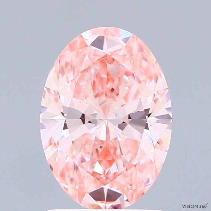 1.62 Carat Oval Shaped, Ideal Cut, FANCY VIVID PINK Color, VS2 Clarity, IGI Certified Lab Grown Diamond