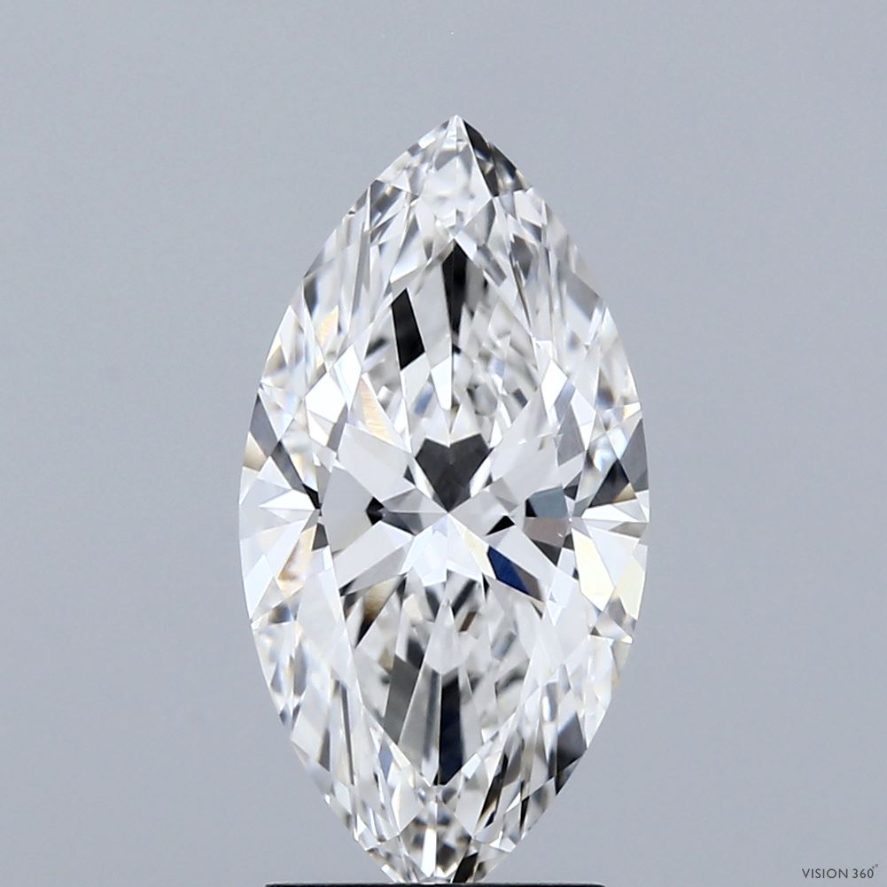 2.55 Carat Marquise Shaped, Ideal Cut, F Color, VVS2 Clarity, IGI Certified Lab Grown Diamond