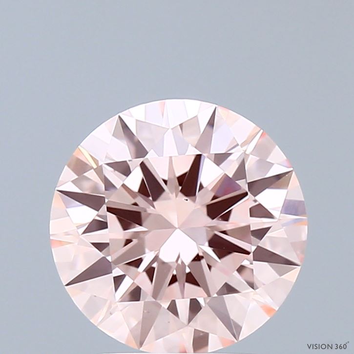 2.02 Carat Round Shaped, Excellent Cut, FANCY INTENSE PINK Color, VS2 Clarity, IGI Certified Lab Grown Diamond