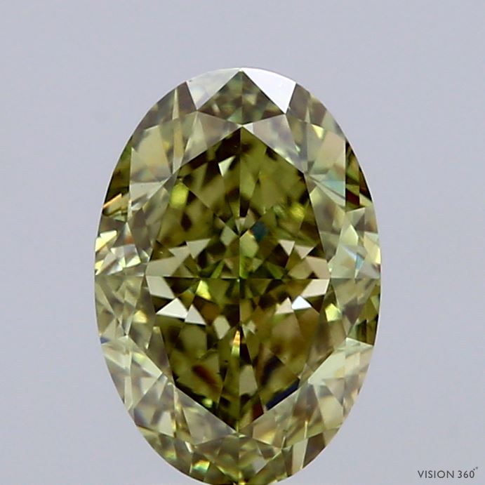 2.17 Carat Oval Shaped, Very Good Cut, FANCY VIVID GREEN Color, VS1 Clarity, IGI Certified Lab Grown Diamond