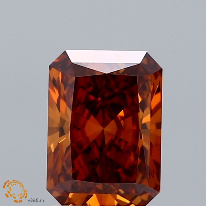 1.50 Carat Radiant Shaped, Ideal Cut, FANCY VIVID ORANGE Color, VS1 Clarity, IGI Certified Lab Grown Diamond
