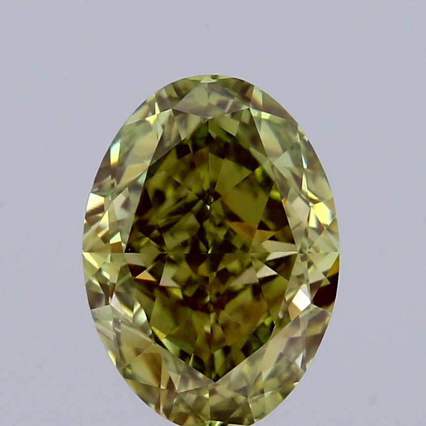 2.03 Carat Oval Shaped, Very Good Cut, FANCY VIVID GREEN Color, VVS2 Clarity, IGI Certified Lab Grown Diamond