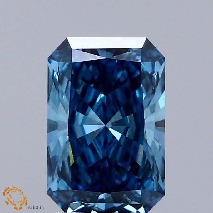 2.09 Carat Radiant Shaped, Ideal Cut, FANCY VIVID BLUE Color, VS1 Clarity, IGI Certified Lab Grown Diamond