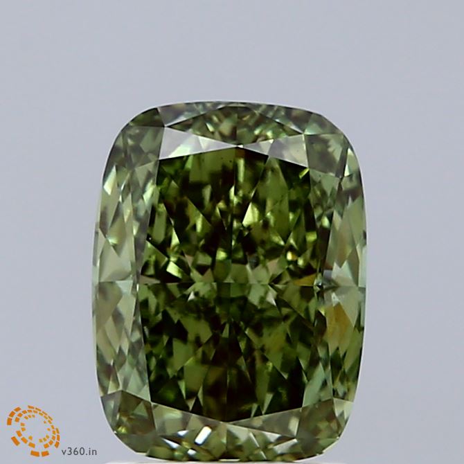 2.12 Carat Cushion Shaped, Excellent Cut, FANCY VIVID GREEN Color, VS1 Clarity, IGI Certified Lab Grown Diamond