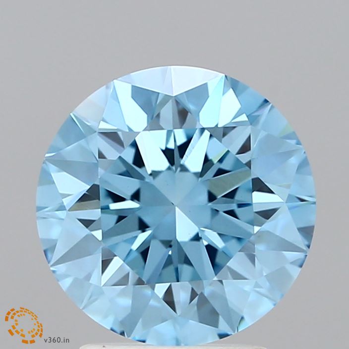 2.66 Carat Round Shaped, Ideal Cut, FANCY VIVID BLUE Color, VS1 Clarity, IGI Certified Lab Grown Diamond