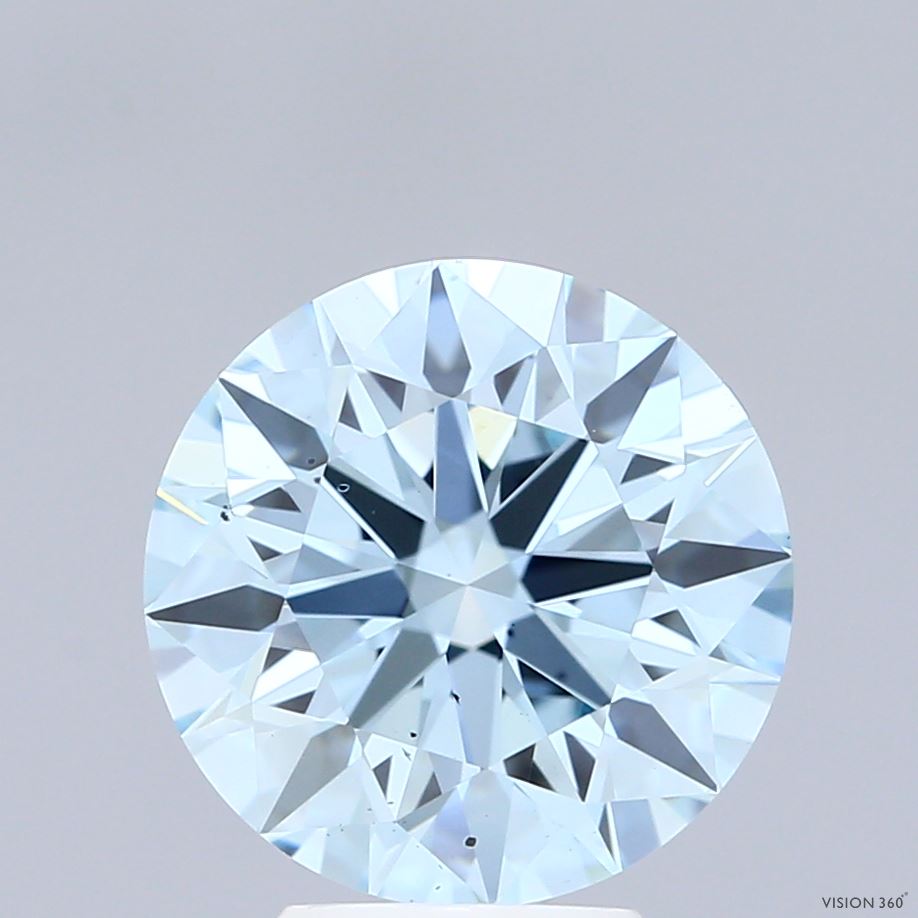 3.64 Carat Round Shaped, Ideal Cut, FANCY INTENSE BLUE Color, SI1 Clarity, IGI Certified Lab Grown Diamond