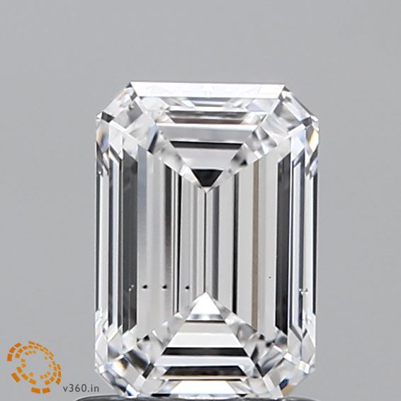 1.11 Carat Emerald Shaped, Ideal Cut, D Color, VS2 Clarity, IGI Certified Lab Grown Diamond