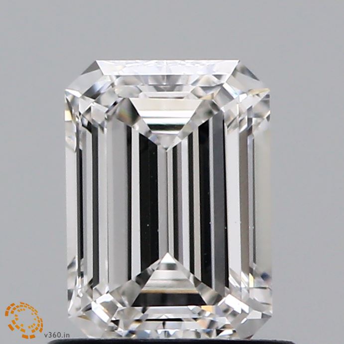 0.94 Carat Emerald Shaped, Ideal Cut, G Color, VS1 Clarity, IGI Certified Lab Grown Diamond